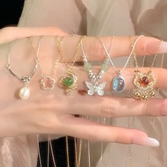 Lilo 新しい S925 スターリングシルバーパールネックレスアクセサリー女性の非退色ハイエンド多用途春と夏の鎖骨チェーン卸売