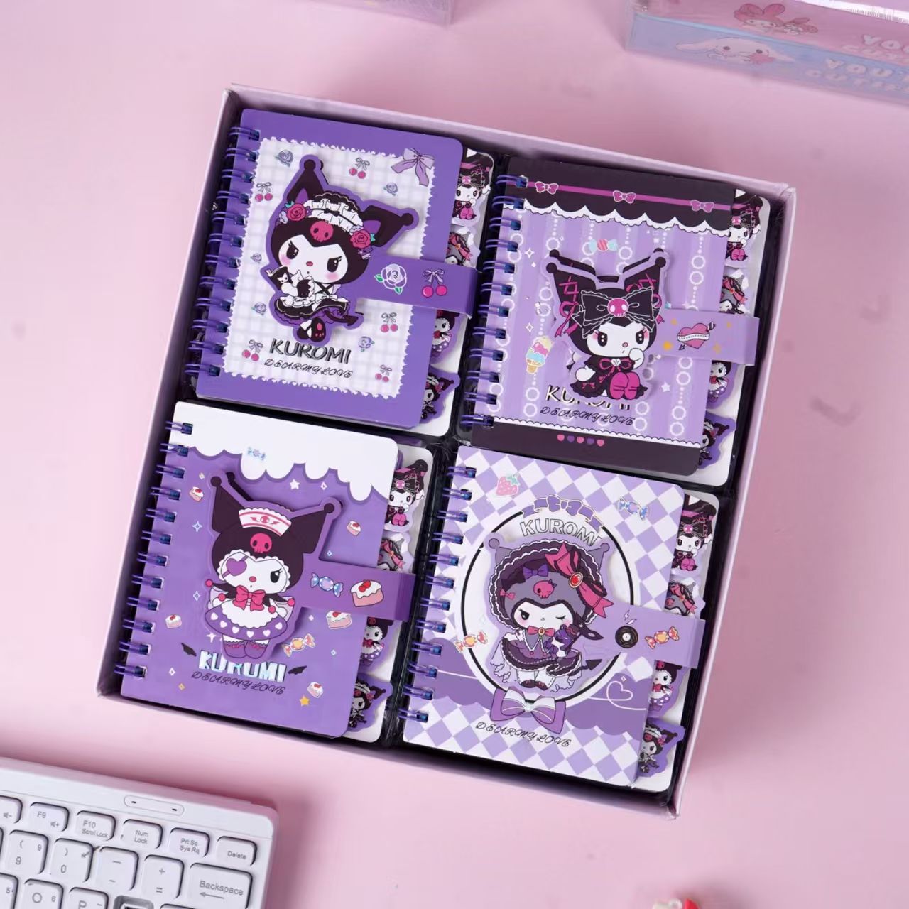 Cuaderno de Espiral A7 con Cierre Mágico y Páginas de Colores para Estudiantes