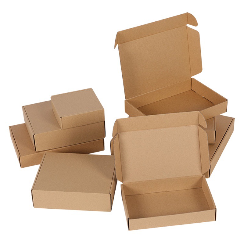 En stock caja de avión extra duro E corrugado embalaje de papel Kraft caja de embalaje Express soporte Personalización de lotes pequeños