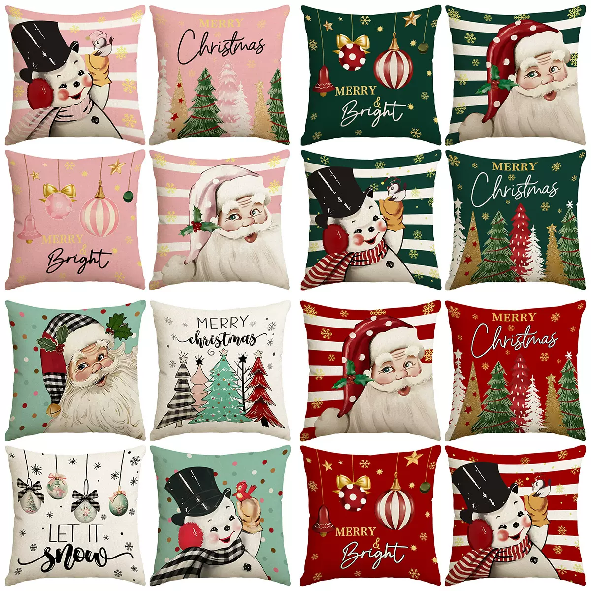 圣诞抱枕套跨境亚马逊temu希音圣诞节抱枕套家居装饰沙发靠枕套