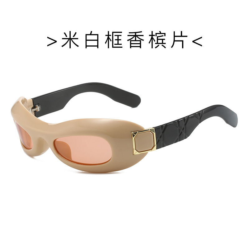 Gafas de sol polarizadas deportivas de ciclismo de moda transfronterizas europeas y americanas personalidad Gafas de sol a prueba de polvo con montura ovalada Y2K sunglasse