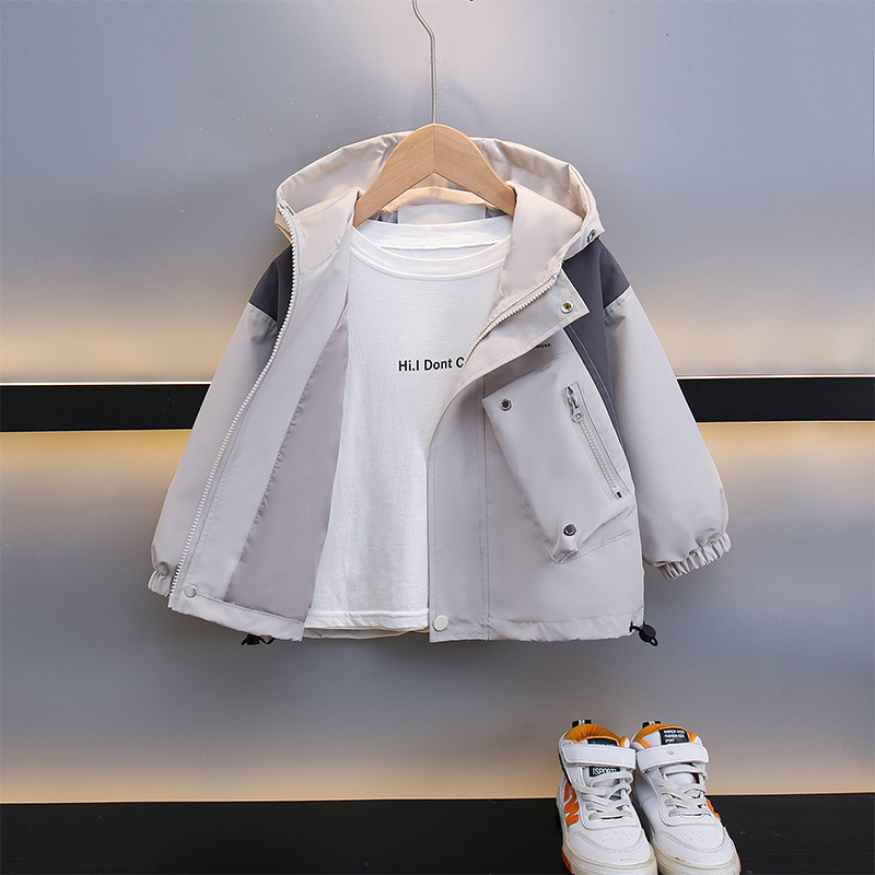 5851 chaqueta de niño 2025 otoño nuevo bebé pequeño y mediano chaqueta con capucha para niño ropa con capucha de moda