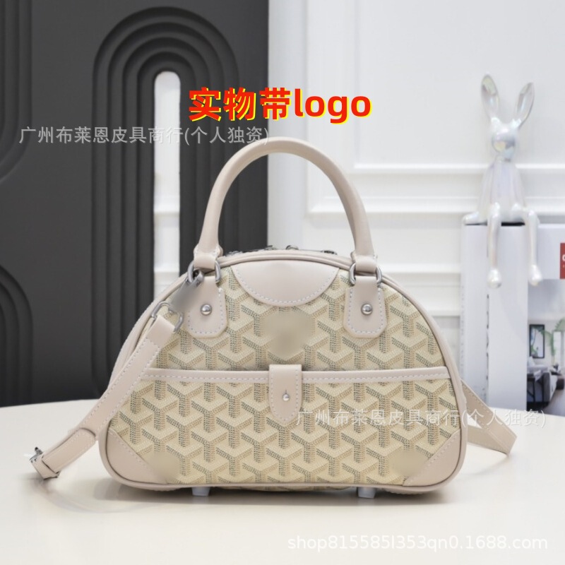 直輸入クロスボーダードッグトゥースヴィンテージミニボウリングバッグY字型フルプリントハンドバッグショルダークロスボディバッグ|undefined