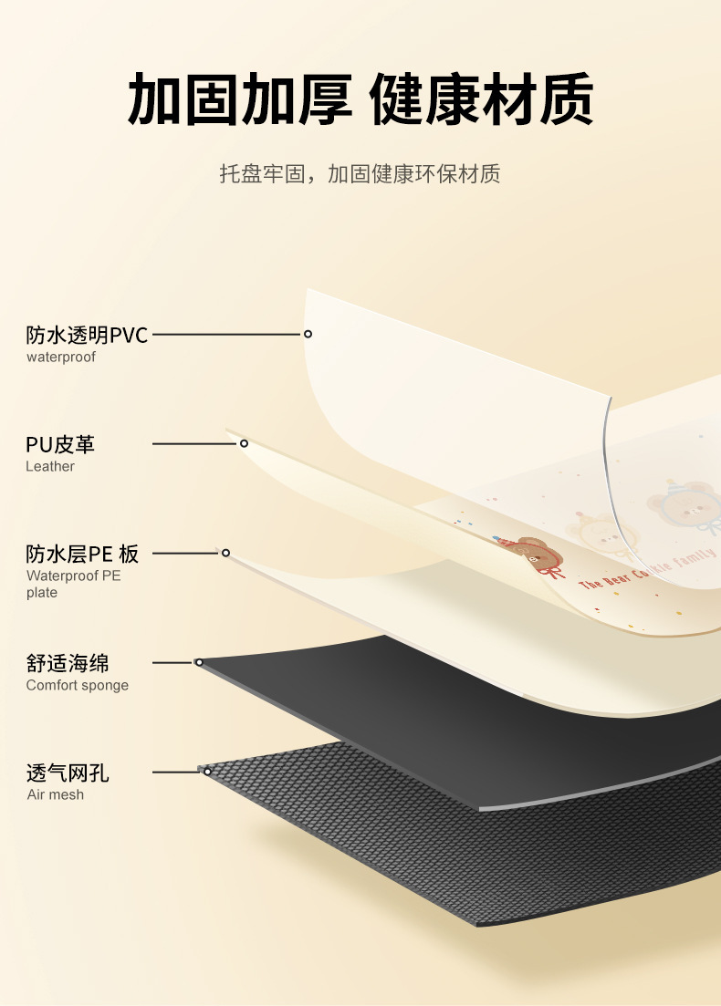 Car Child Safety Seat Tray Cartoon Car-Mounted Waterproof Storage Dining Table Multifunctional Baby Stroller Small Table Board