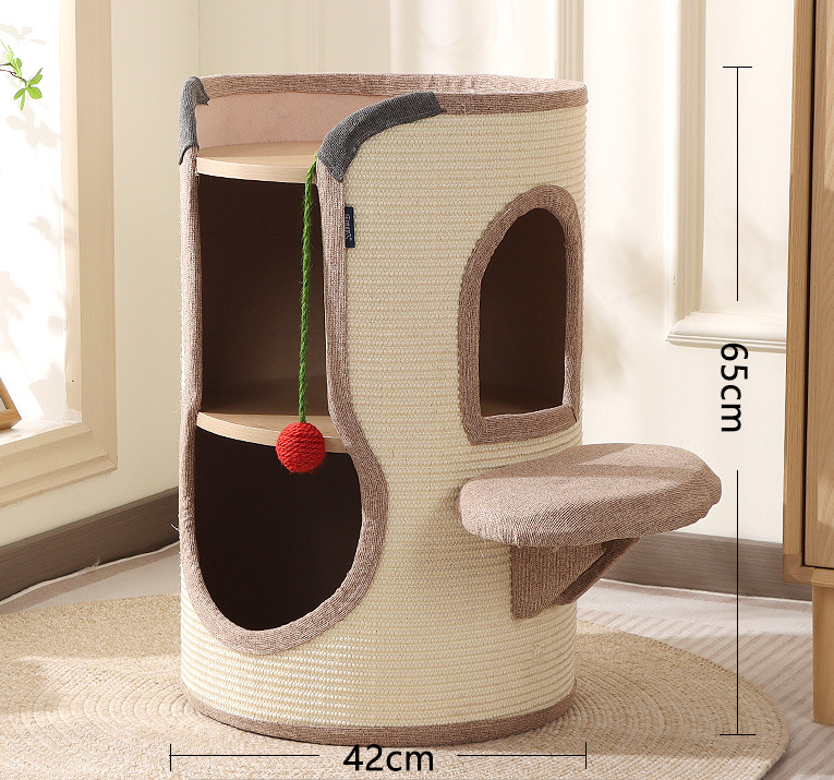 Nueva casa para gatos, marco de escalada para gatos de verano, cubo de sisal integrado para árbol para gatos, suministros para la casa de gatos, cubo de gato simple para gatos