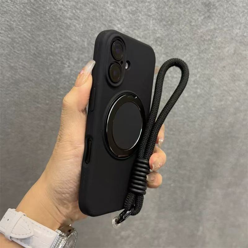 Soporte magnético 360 de color sólido simple para iPhone16ProMax/15 funda para teléfono móvil 13 Apple 14 cordón 16