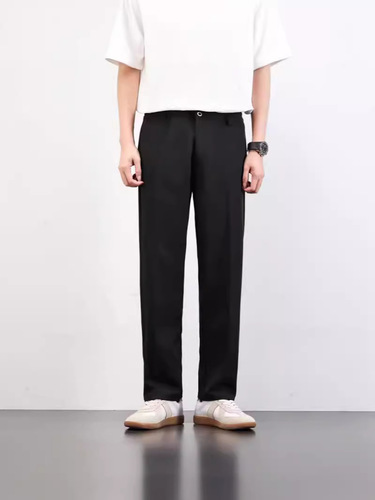 Spring and Summer New High-Quality Lightweight Business Casual Trousers with Elastic Design Sense, Niche Oversize Style