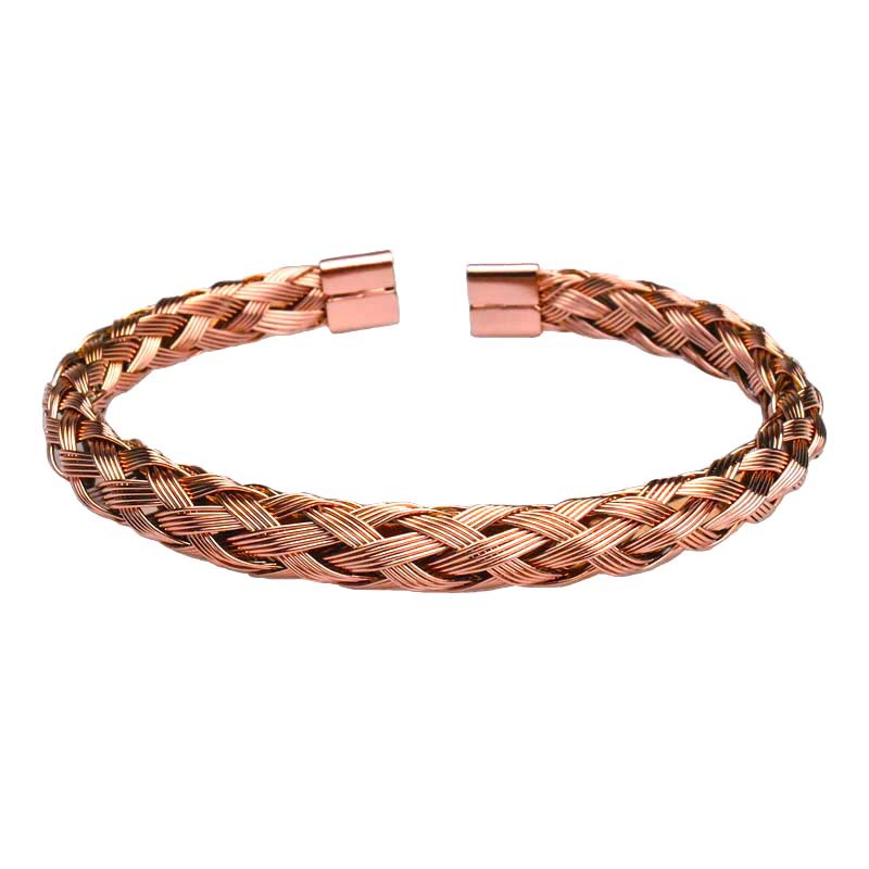 Golden bracelet with pigtail, pink gold