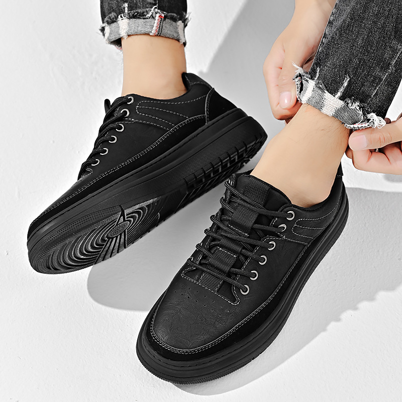 zapatos de cuero bajos para hombres, zapatos casuales de cuatro estaciones, zapatos casuales de estilo retro, zapatos de moda juvenil, zapatos para hombres.