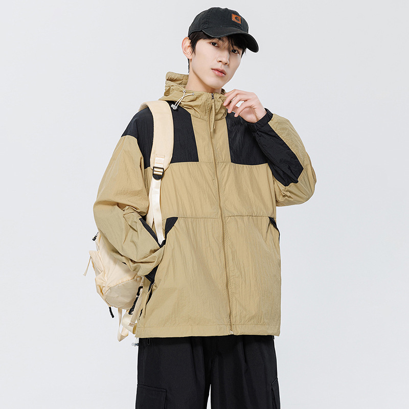 Una pieza de ropa de protección solar de montaña de Daifa mujer de verano nuevo anti-UV manga larga chaqueta con capuchón ligera para hombre 8039