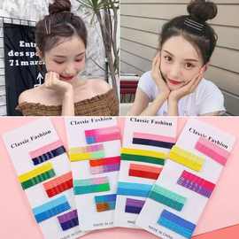 黑色发夹一字夹发卡弧形隐形碎发刘海夹细紧窄平口夹头饰固定头发