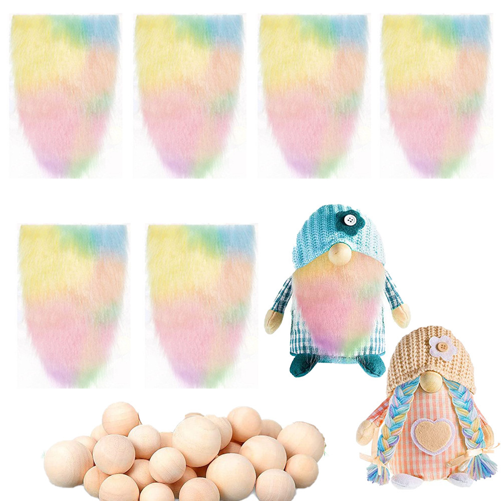 Seven colors (6 pieces of seven-color beards + 6 round wooden balls)