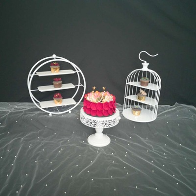 Decoración de mesa de postre de estilo europeo soporte de exhibición bandeja de pastel Decoración de mesa de boda traje creativo té de la tarde Merienda soporte image 9