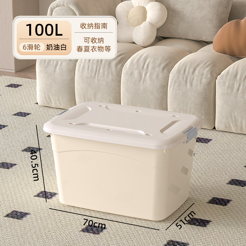 Caja de almacenamiento de plástico de estilo crema Caja de almacenamiento de edredón extra grande Caja de almacenamiento de juguetes Caja de almacenamiento de ropa