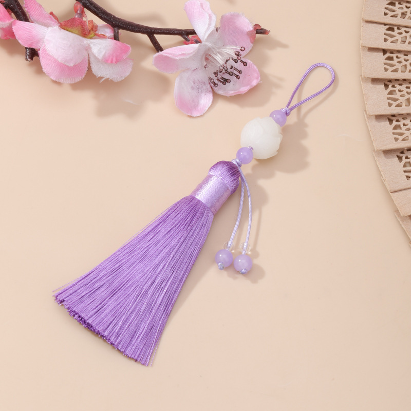 8cm三层莲花流苏手工diy手机吊穗车内吊坠包包挂件挂饰厂家批发款|undefined