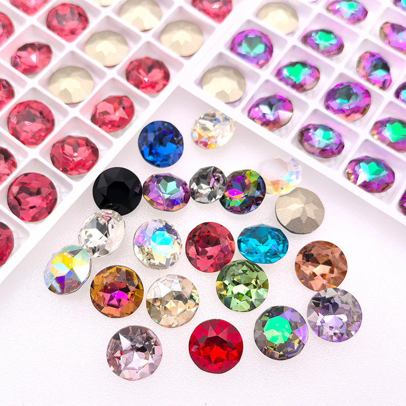 K9 Gemstone Flower-Shaped Nail Art Rhinestones DIY Accessories Pointed-Bottom Irregular Crystal Rhinestones Wholesale Round Rhinestones Colorful Zircon