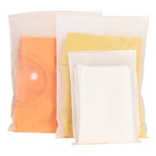 Warning words thick dustproof plastic bag transparent EVA frosted clothing zipper bag wholesale underwear underwear packaging bag