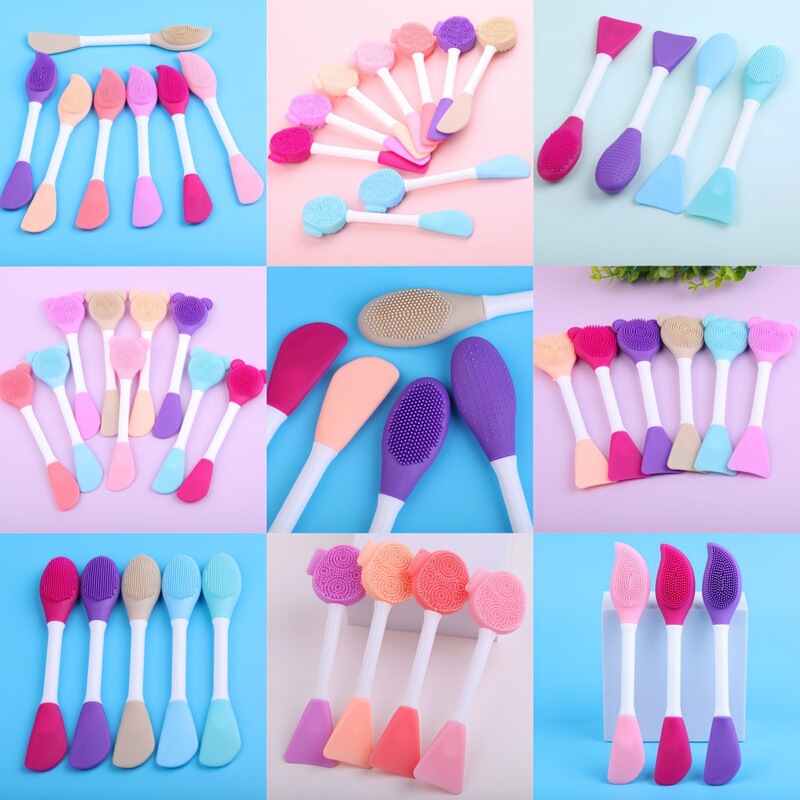 Double-Headed Silicone Mask Brush, Makeup Brush, Portable Beauty Tool, Beauty Brush, Mask Applicator, Facial Cleanser Double-Headed Silicone Mask Brush, Makeup Brush, Portable Beauty Tool, Beauty Brush, Mask Applicator, Facial Cleanser