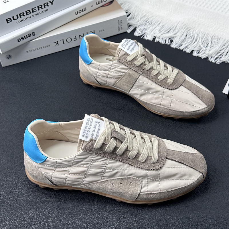 Retro Color-Blocked German Training Shoes for Women, 2026 Spring New Model, Genuine Leather Lace-Up Lightweight Casual Sneakers, Versatile Flat Shoes