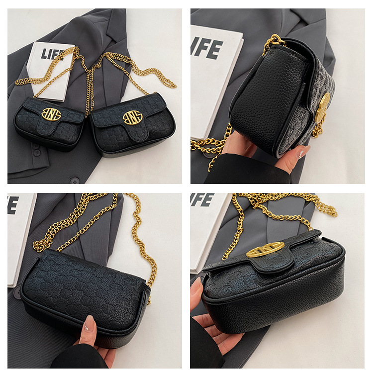 Torba na rame s lancem za žene s reljefnom teksturom moderna_voghion.com