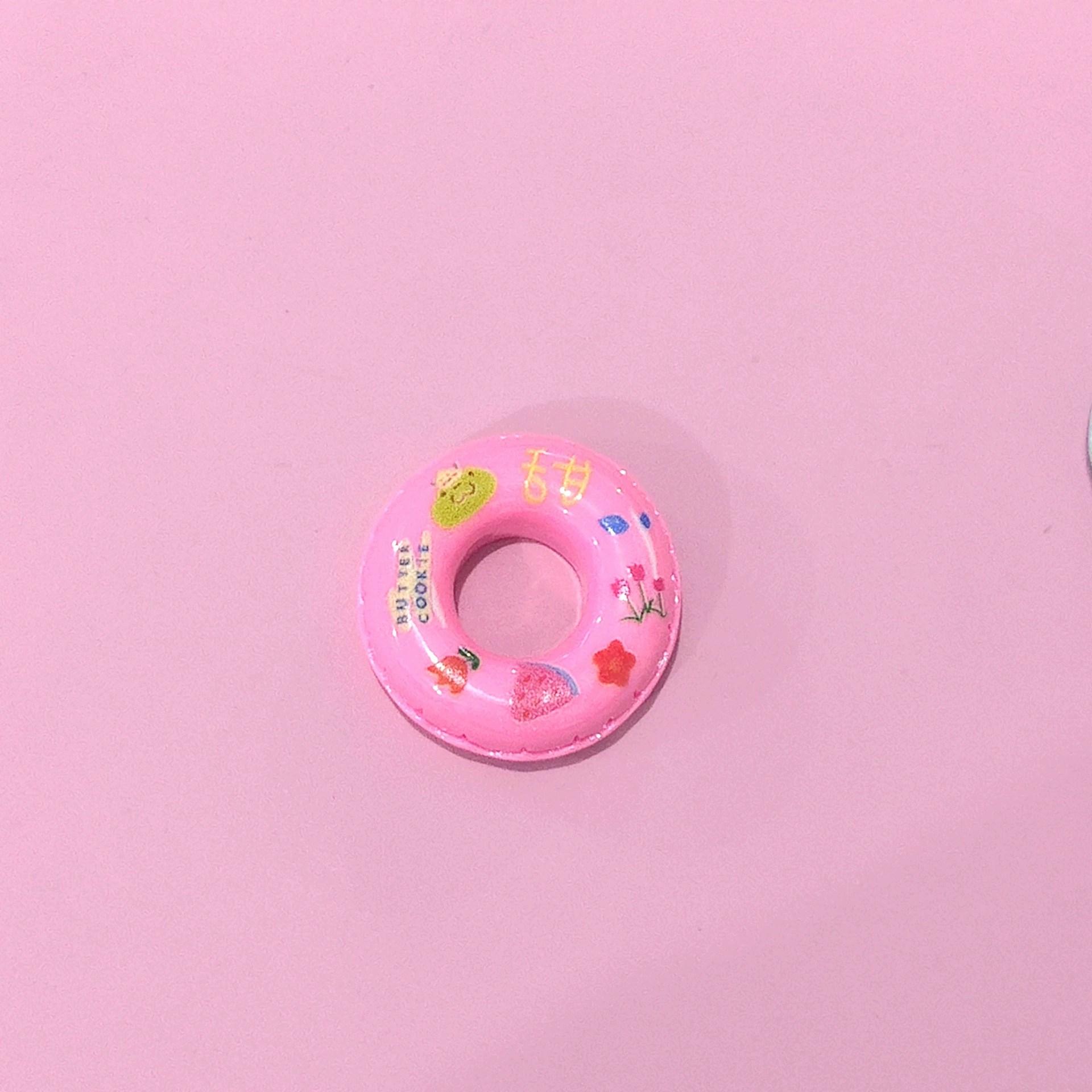 Realistic cream swimming ring, shoes, footwear buckle, accessory, material with accessories, handmade