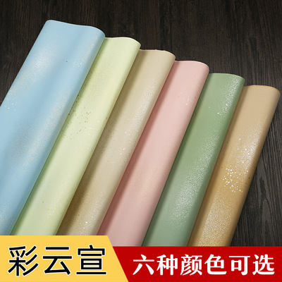 新品手工四尺对开蜡染笺彩云笺宣纸四尺半生半熟毛笔书法创作参展