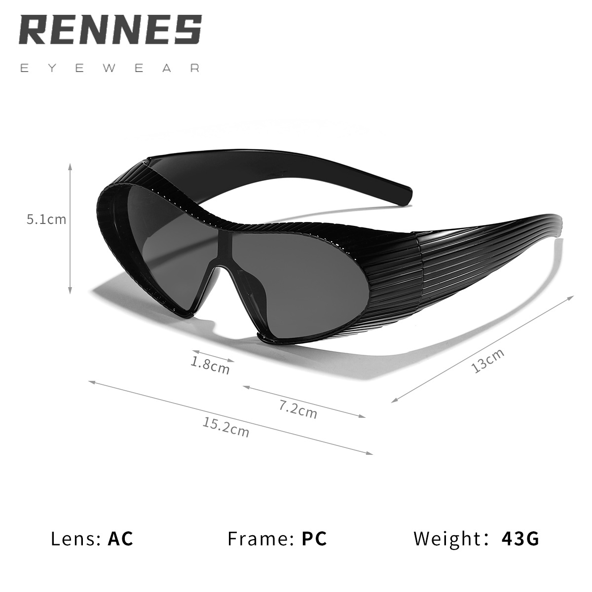 La tecnología del futuro sentido marco grande gafas de una pieza ins personalidad de moda exagerada gafas de sol europeas y americanas vanguardistas gafas de sol de chica caliente