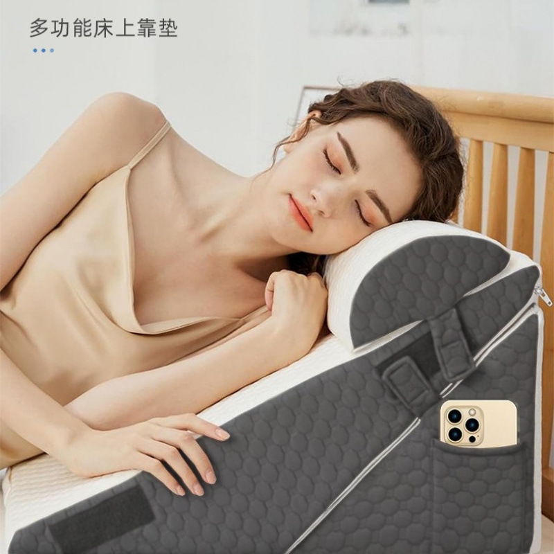 Large Headboard Cushion Sofa Backrest Cushion Pillow for Reclining Bed, Lumbar Support for Pregnant Women, Soft Bag for Semi-Reclining Care of the Elderly