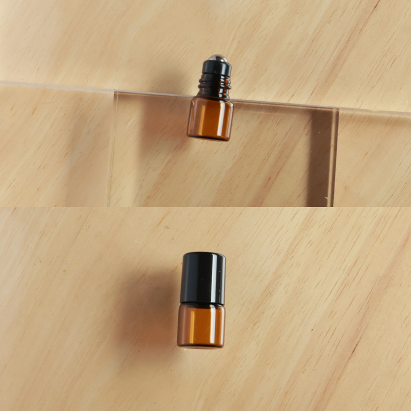 Botella roll-on para aceites esenciales cosméticos, botella marrón para aceites esenciales, botella transparente para reactivos, botella roll-on de vidrio, botella de perfume ámbar.
