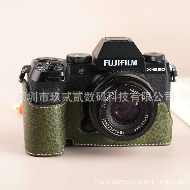 (2개) 후지 마이크로 단일 카메라 XS10 | XS20 하프 세트 베이스 XS20 카메라 가방 가죽 커버 보호 커버에 적합