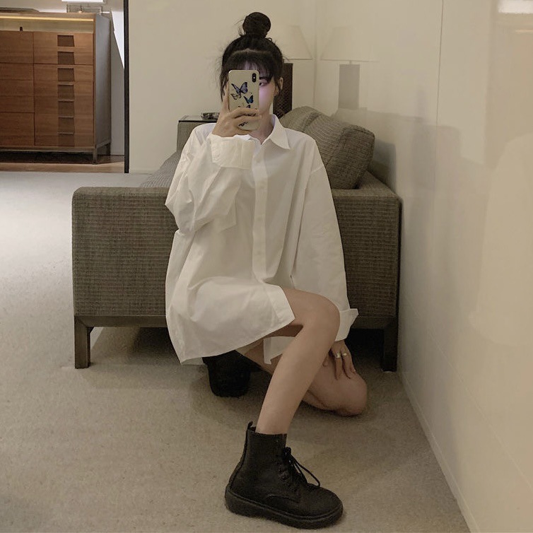 法式白色衬衫外套女装秋季新款设计感小众长袖衬衣慵懒风外搭上衣|undefined