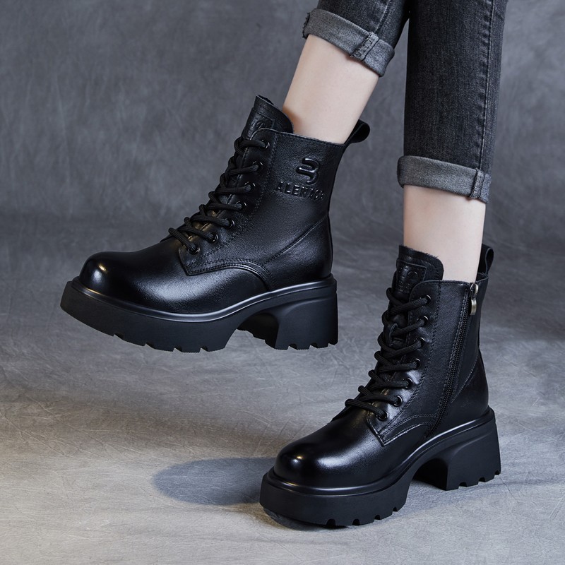 Genuine Martin Boots For Women With Soft Leather And Thick Soles_voghion.com