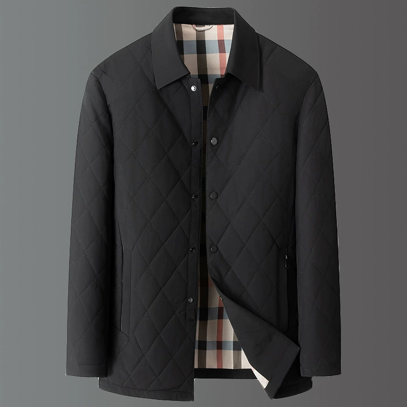 Толстый брат 2023 осенне-зимнее Новое высококачественное тонкое хлопковое пальто с наполнителем из шелка тутового дерева, мужское хлопковое пальто больших размеров