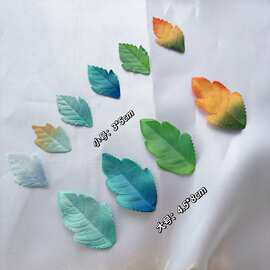 手作手工树叶饰品diy材料辅料 布艺插花缎布仿叶子古风烫花材料