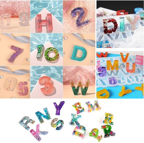 DIY Crystal Droplet Casting Letter and Number Mold 26 English Letter and Number Mold High Mirror Process