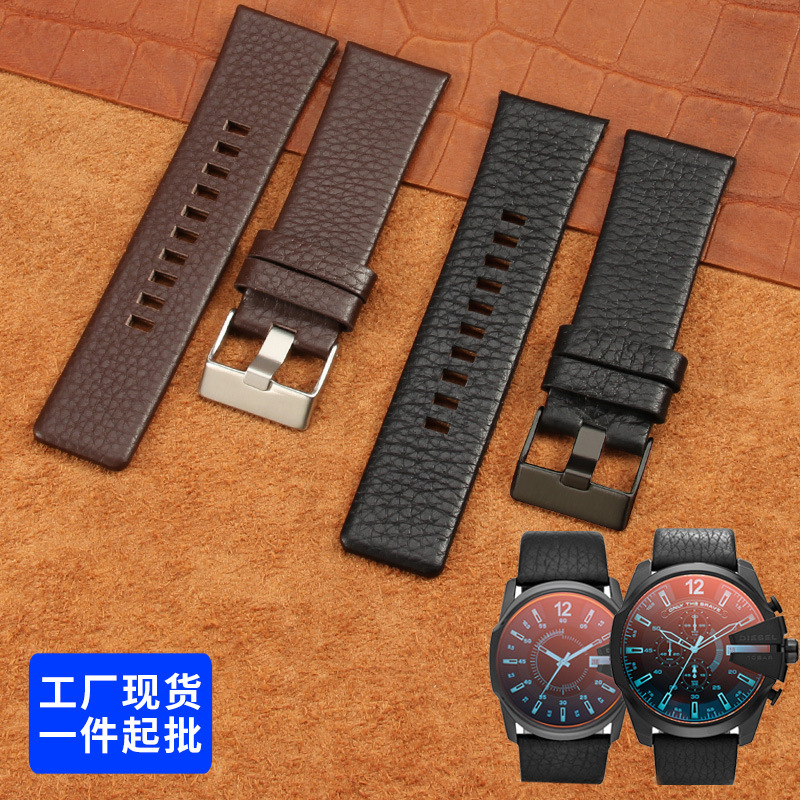 In stock di Sai DZ4323 7312 7314 1657 4318 litchi grain cowhide watch strap 26 28 30mm