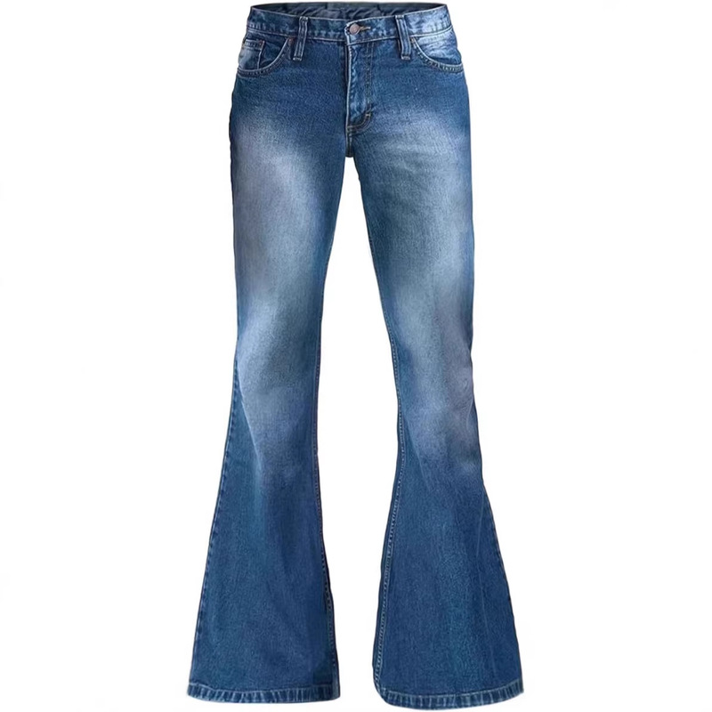 Men's Jeans 60S 70S Men's Clothing, Men's Flared Jeans Bell-Bottom Pants Blue Men's Jeans 60S 70S Men's Clothing, Men's Flared Jeans Bell-Bottom Pants Blue