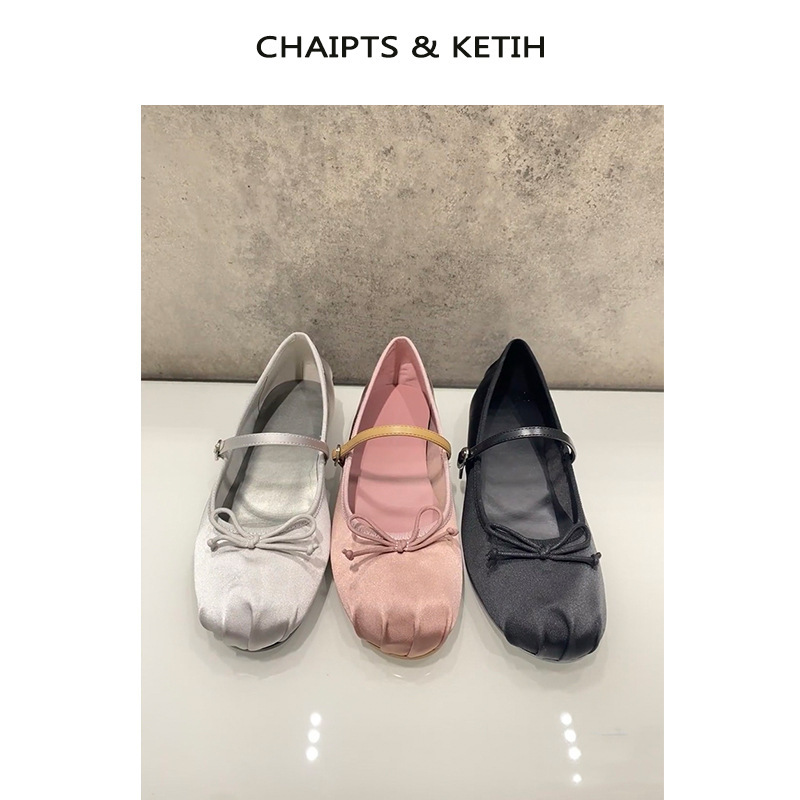 C's 2022 Spring New National Style Shoes Bow Flat Shoes Mary Jane Miu Ballet Shoes for Women