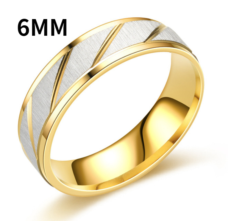 2021 European And American Fashion New Novelty Gold Step Engraved Diagonal Couple Rings Manufacturer Large Volume_voghion.com
