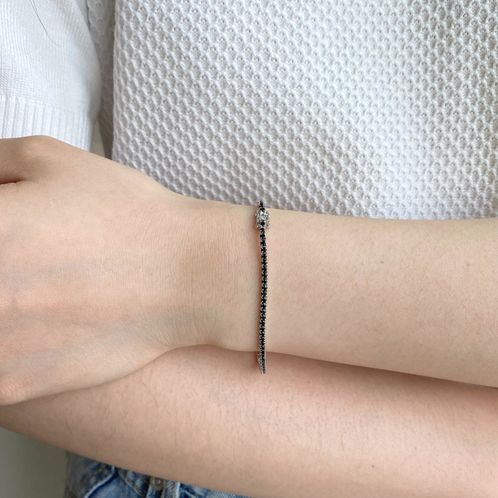 Fashion Solid Color Sterling Silver Plating Inlay Zircon Bracelets 1 Piece