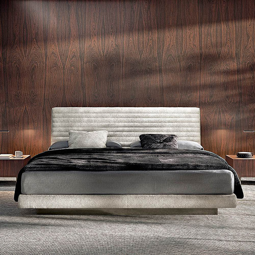 Selisa Italian Minimalist Fabric Bed, Double-Size Leather Suspended Roger Bed, Soft-Padded Bedroom Bed – Roger Bed