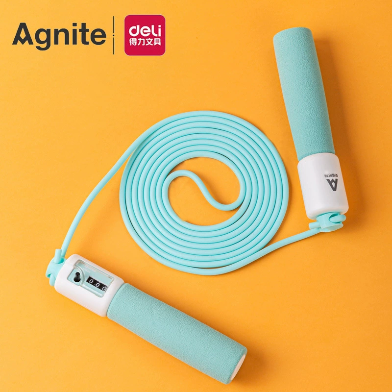 Скакалка Delli Angnete F4103 механическая Счетная ручка из пеноматериала, длина регулируемая Детская Спортивная Скакалка Из ПВХ