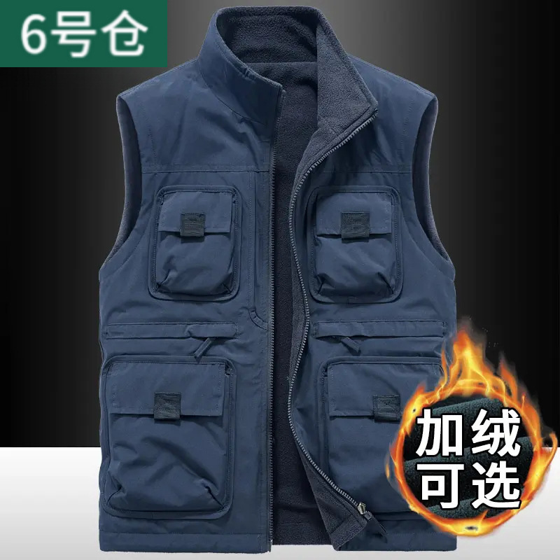 多口袋马甲秋冬工装休闲马甲钓鱼登山户外新款加绒马甲|undefined