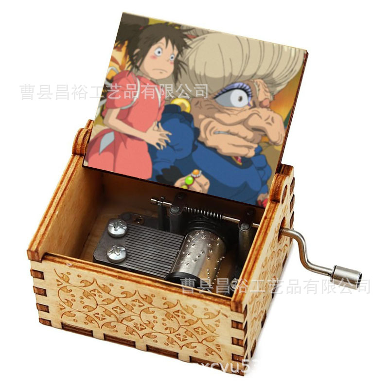 木製の手作りオルゴール創意カラープリント千と千尋のオルゴール木製の手を振ってオルゴールクロスボーダー専用です。