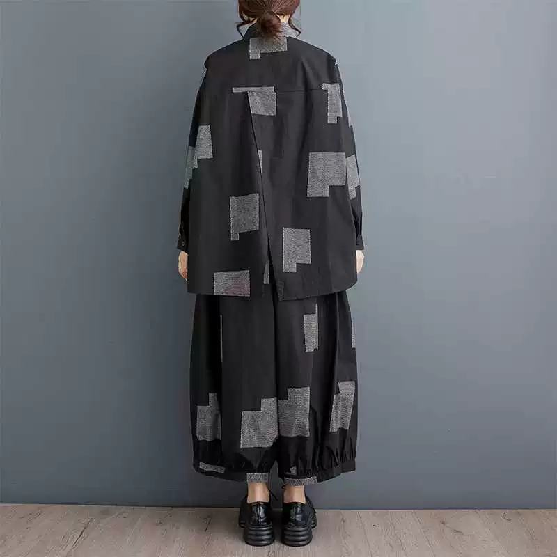 Осенняя фонарик-штаны-набор,Oversize