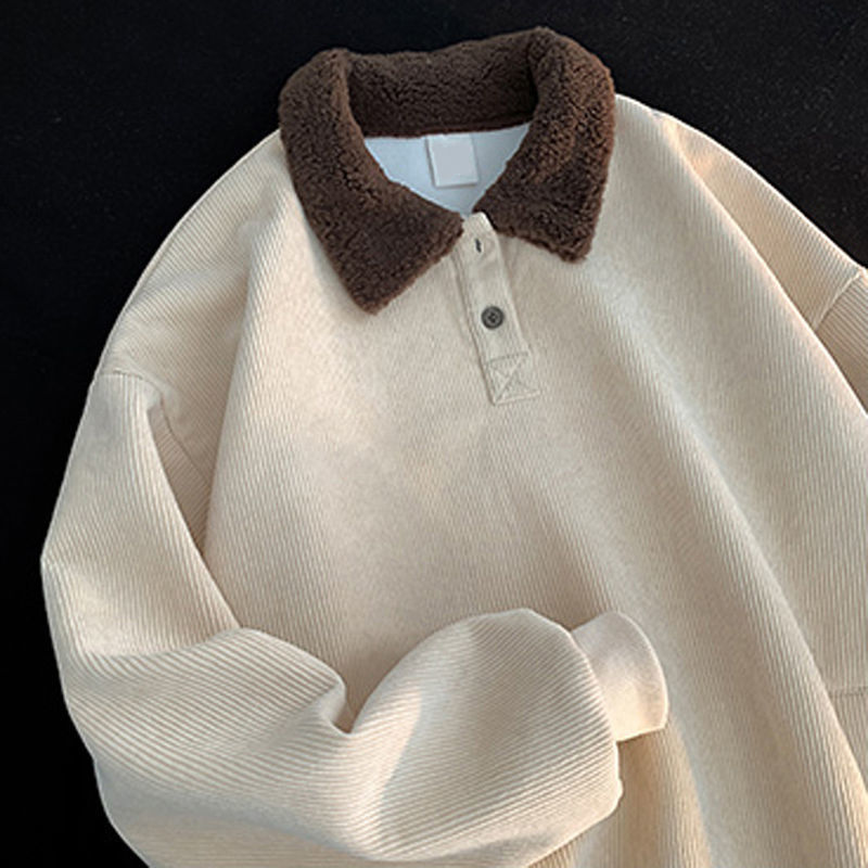 Women's Lamb Wool Corduroy Sweater 2