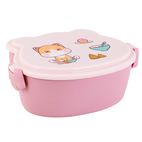 Kitten children's lunch box microwave student lunch box plastic compartment portable school Amazon lunch box