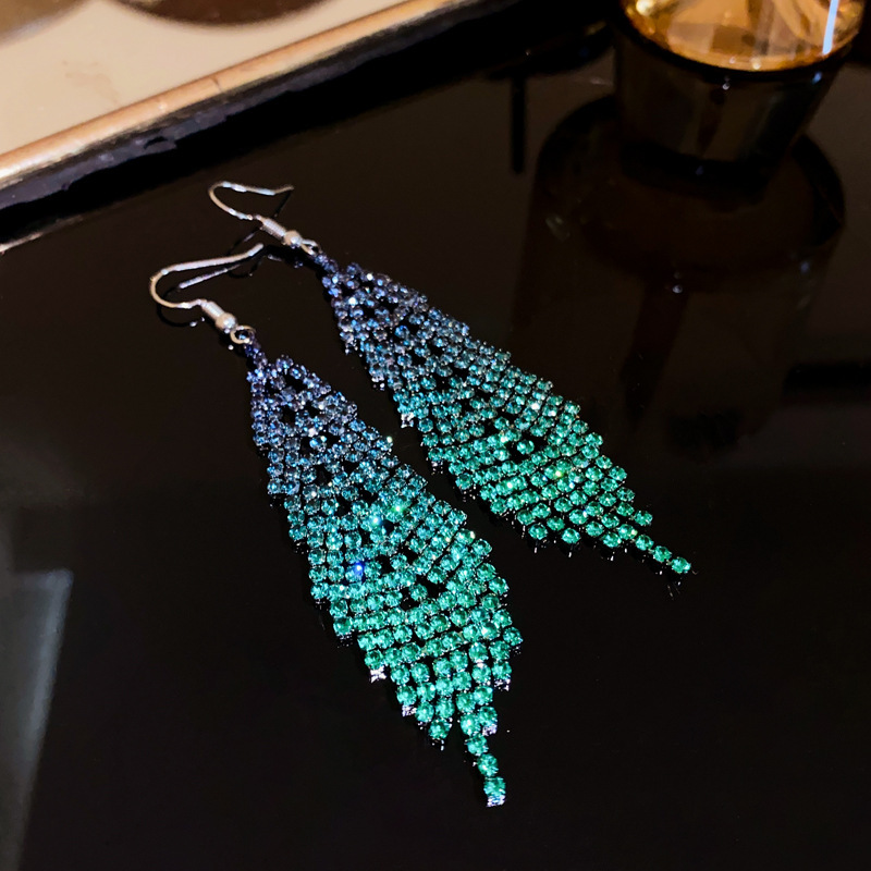 Pendientes de perla de diamantes con aguja de plata de súper hada, pendientes de borla de flores, pendientes de moda francesa, pendientes de nicho para mujer, lujo ligero, sentido de alta gama