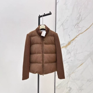 深圳南油26早春款时尚气质羊毛呢拼接立领保暖短款羽绒服外套女