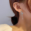 Design silver needle, trend earrings from pearl, silver 925 sample